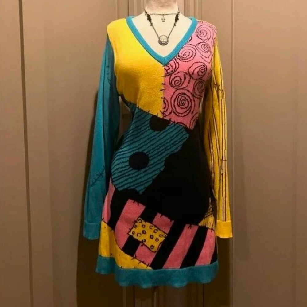 Sally Sweater Dress Tunic 2XL Nightmare Before Christmas Halloween Pumpkin Queen